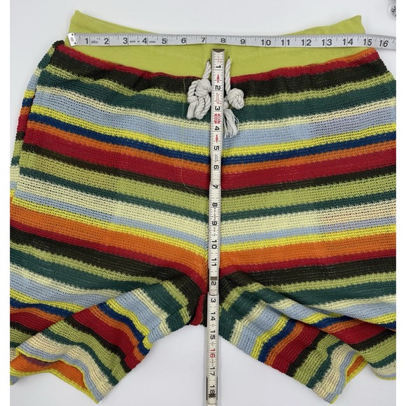 The Rainbow Stitch Stripe Crochet Look Mesh‎ Lined Short Sz XL Swim ? - Picture 5 of 11